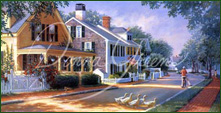 Hollyhock Lane by artist Donna Green